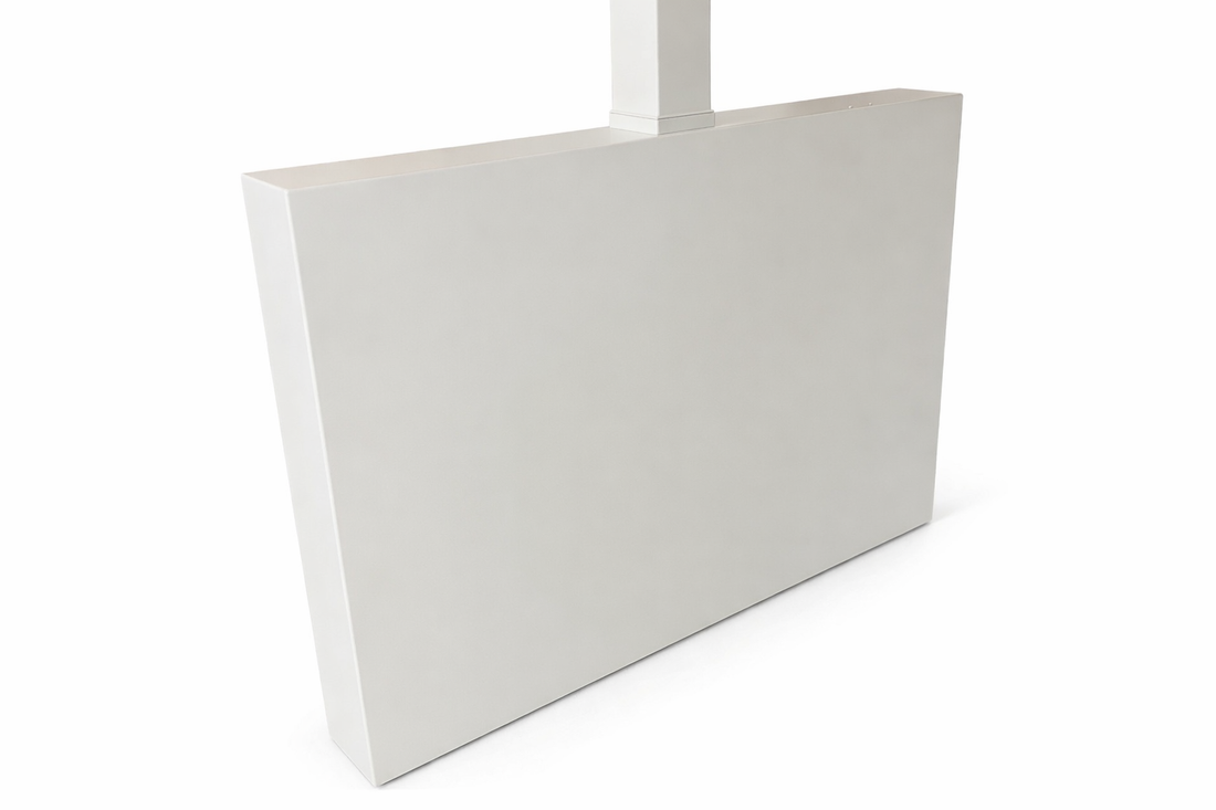 White rectangular object on a white background